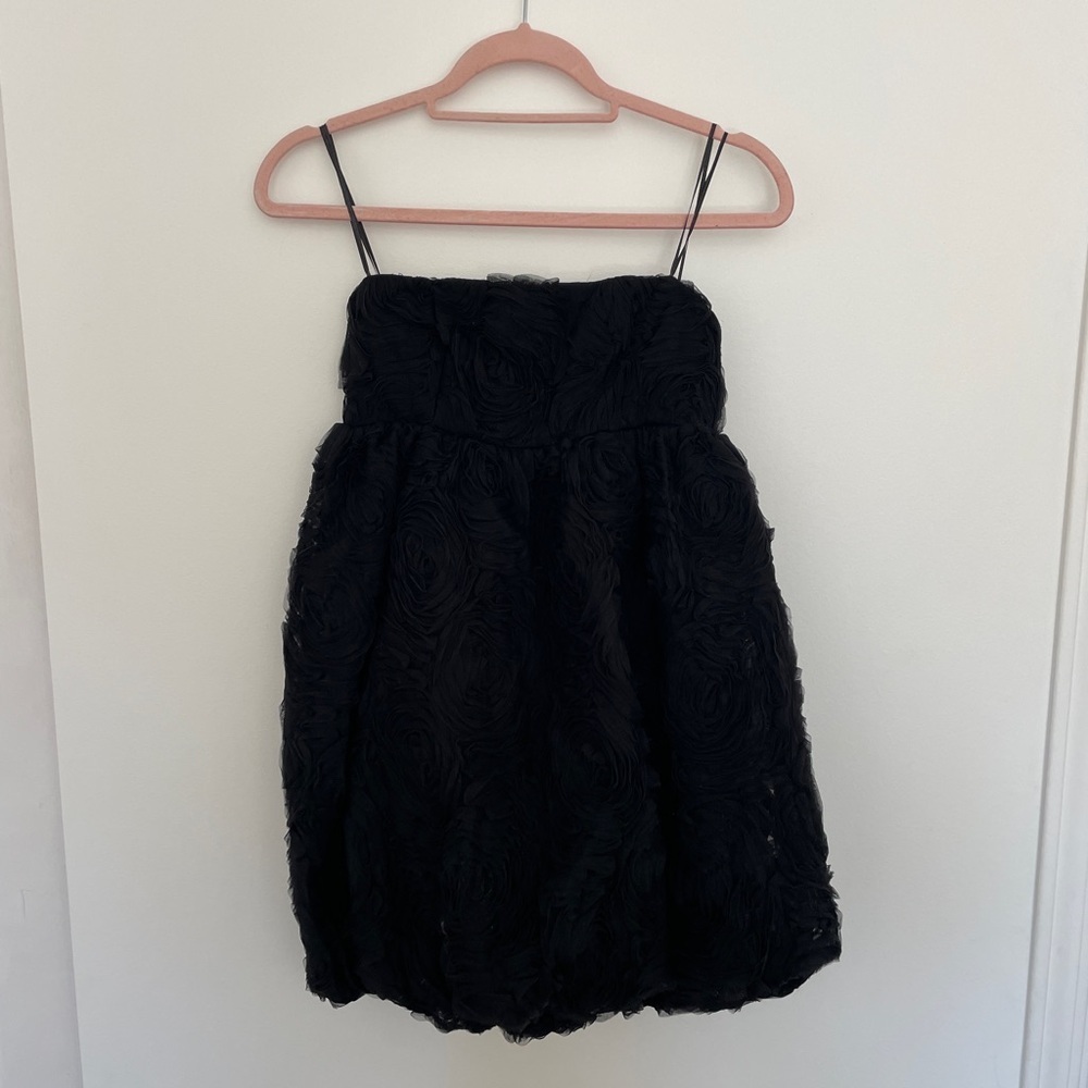 ZARA Black Floral Mini Dress S | Blogger Fav | Coquette Balletcore Party Glam - Picture 5 of 6